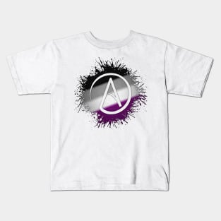 Paint Splatter Asexual Pride Atheist Symbol Kids T-Shirt